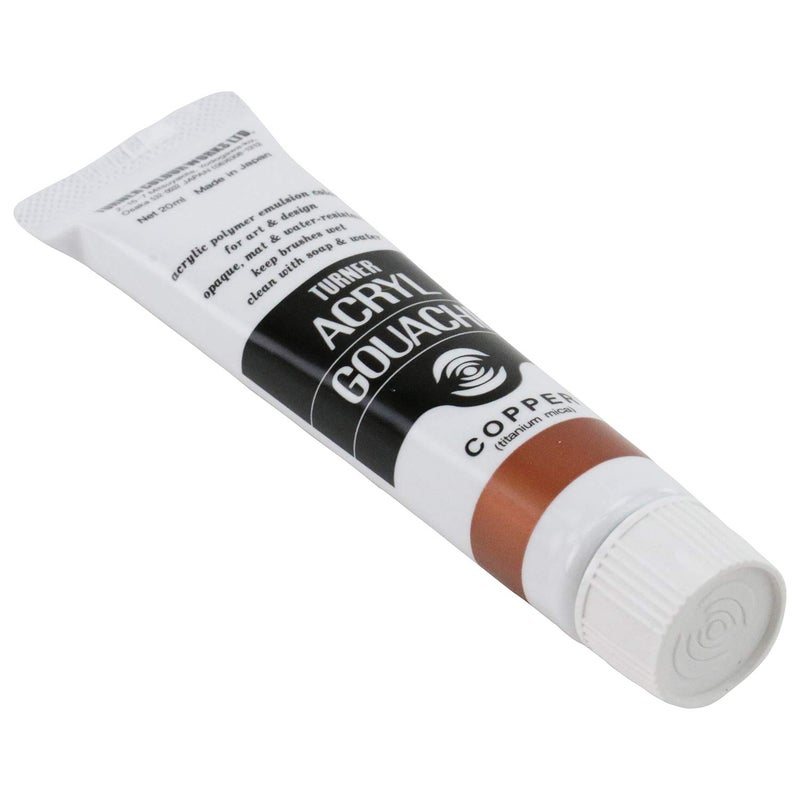 Turner Colour Works Acryl Gouache Artist Acrylic Paint - Single 20 ml Tube - Copper - Image 2